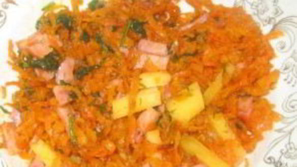 ШАГ 2. омлет с морковью