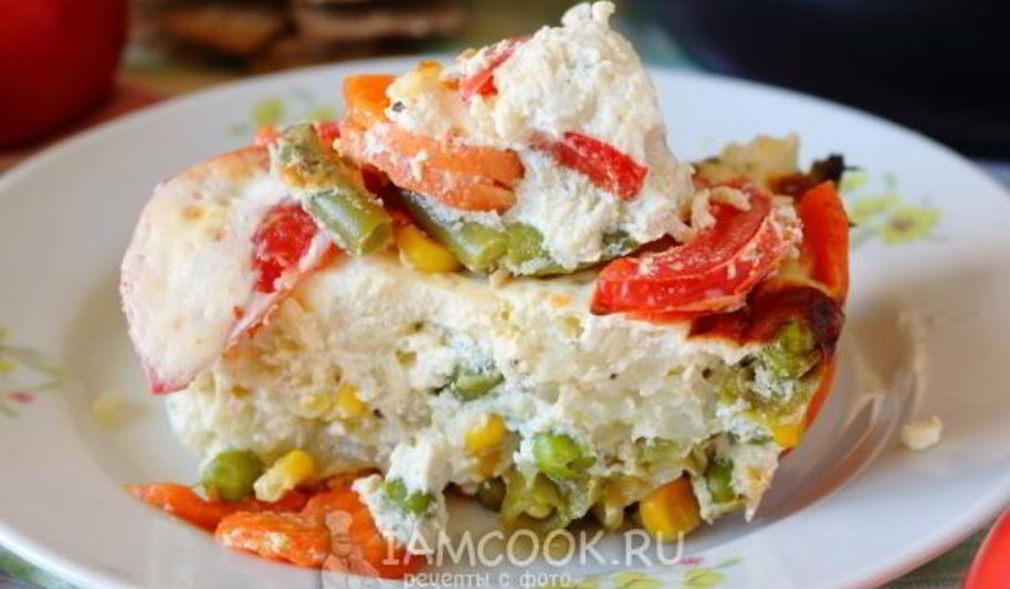 Рецепт омлет с овощами в духовке