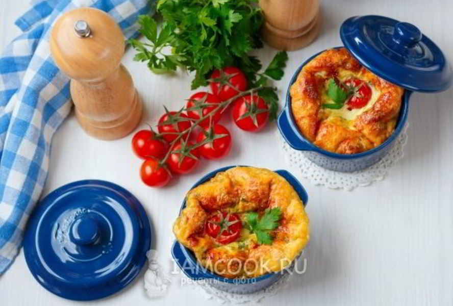 Омлет с помидорами и сыром в духовке