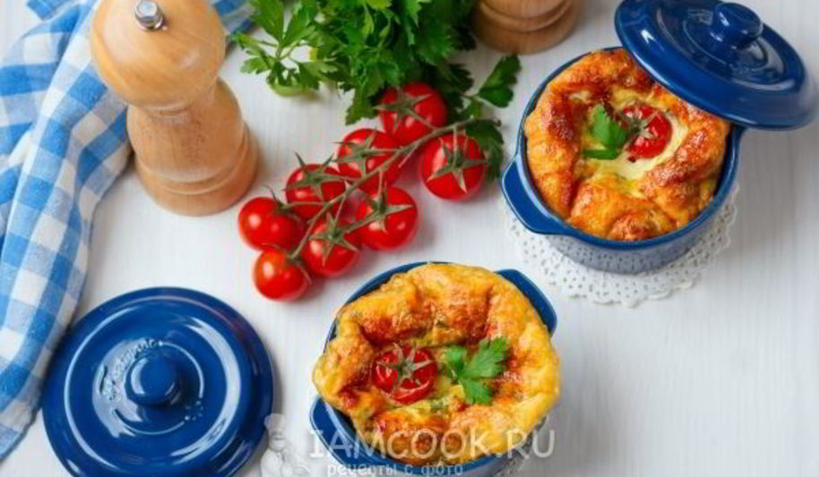 Рецепт омлет с помидорами и сыром в духовке