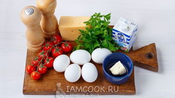 ШАГ 3. омлет с помидорами и сыром в духовке