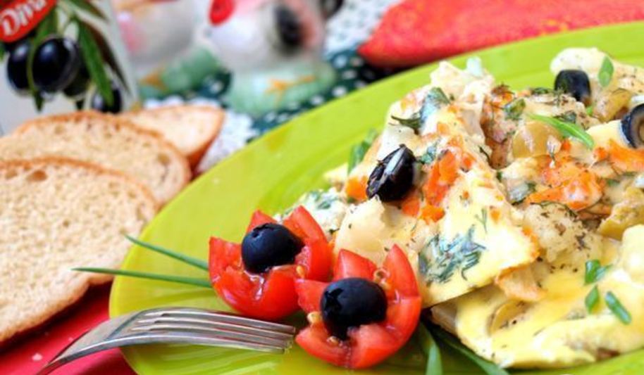 Рецепт омлет с цветной капустой по-средиземноморски