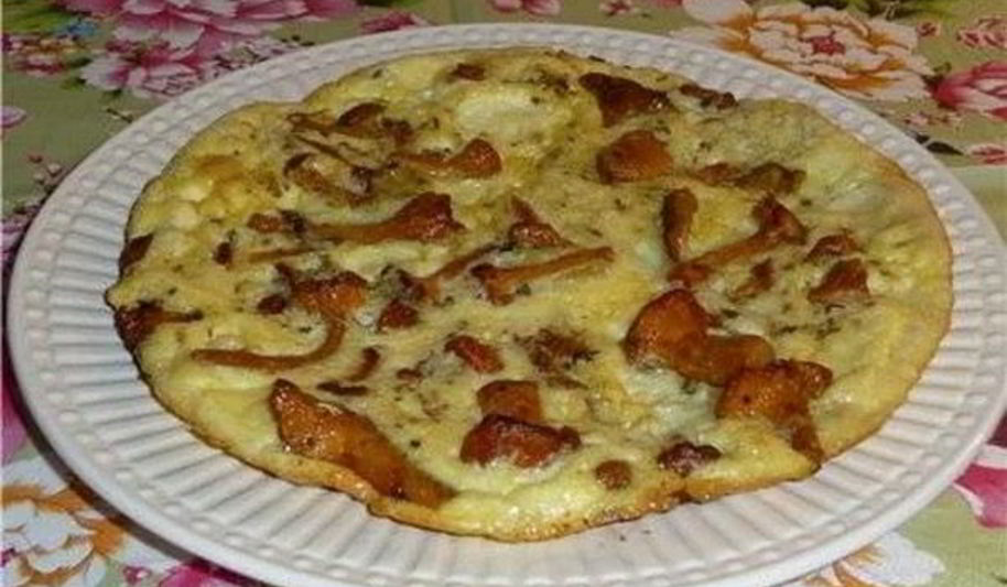 Рецепт омлет с творогом и лисичками