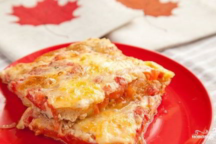 Омлет в духовке с помидорами