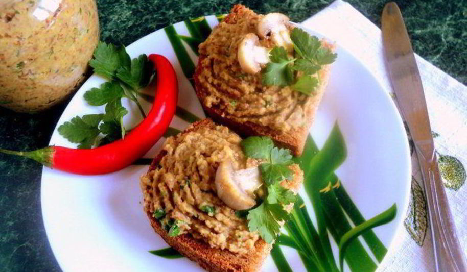 Рецепт паштет из фасоли с грибами