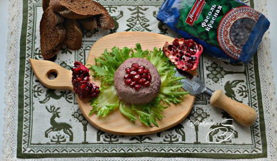 Рецепт паштет из красной фасоли с гранатом