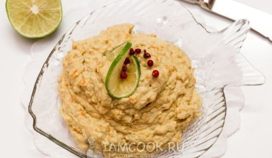 Рецепт яичный паштет с печенью трески и овощами