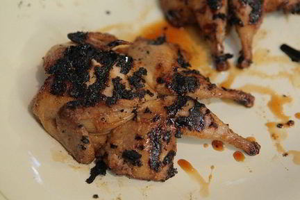 Перепелки, маринованные в мисо-соусе