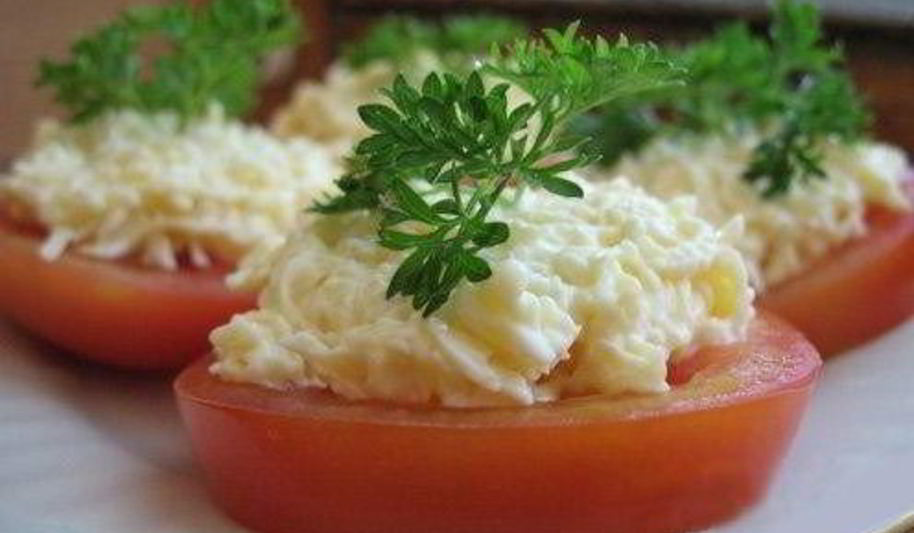 Рецепт помидоры с сыром и чесноком
