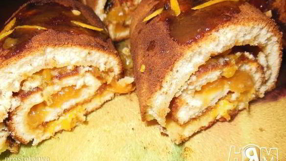 ШАГ 8. бисквитный рулет пятерочка