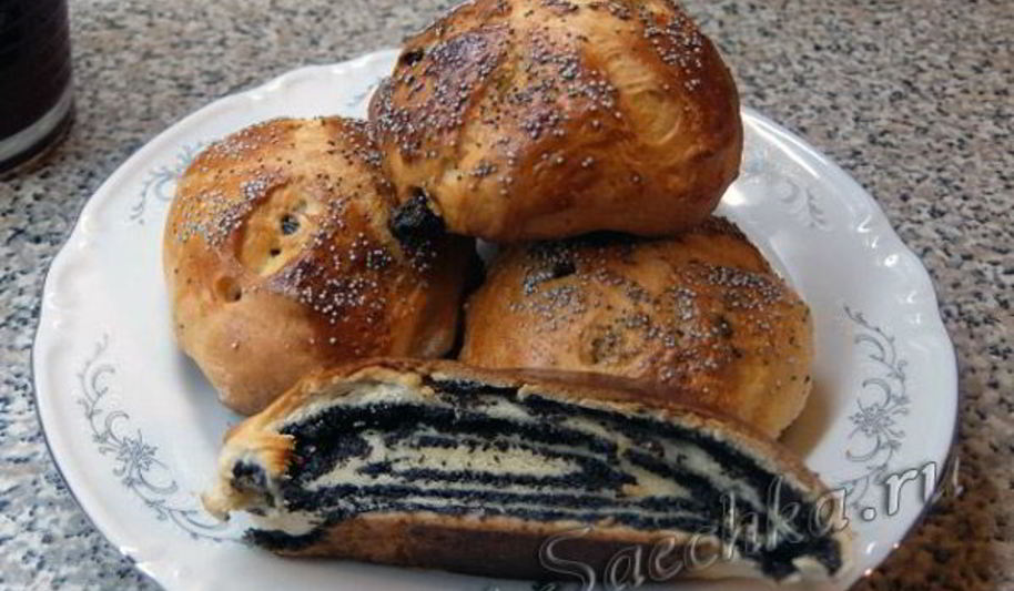 Рецепт дрожжевой рулет с маком