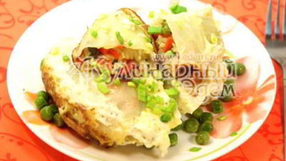 ШАГ 7. капустные рулетики в омлете