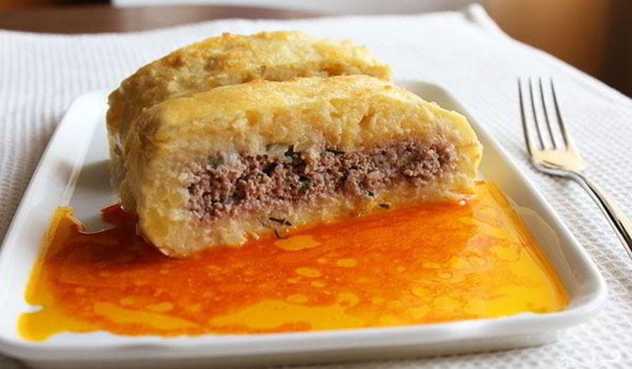 Рецепт картофельный рулет с фаршем