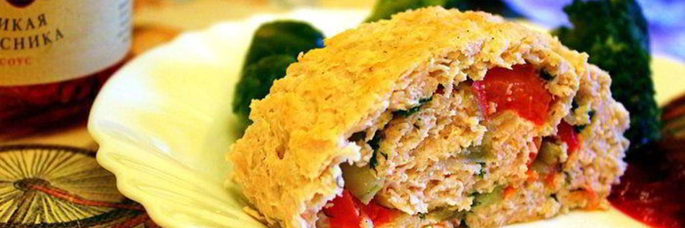 Куриный рулет с овощами