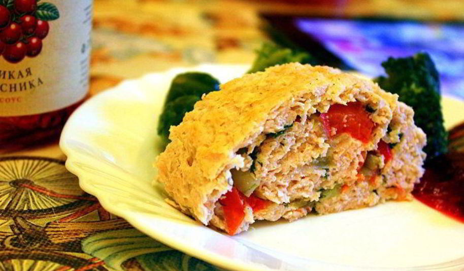 Рецепт куриный рулет с овощами