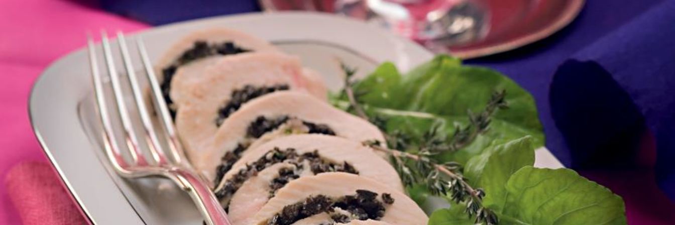 Куриный рулет с солеными грибами