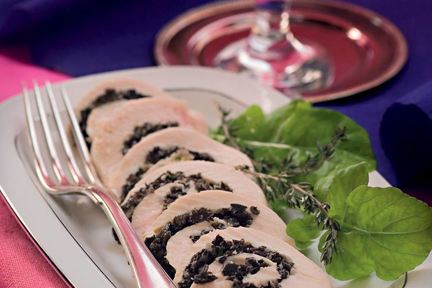 Куриный рулет с солеными грибами