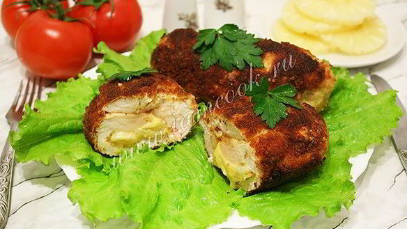 ШАГ 17. куриные рулетики с ананасами и сыром