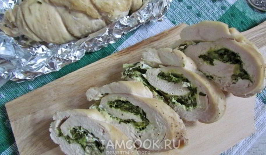 Рецепт куриные рулетики с брынзой и шпинатом
