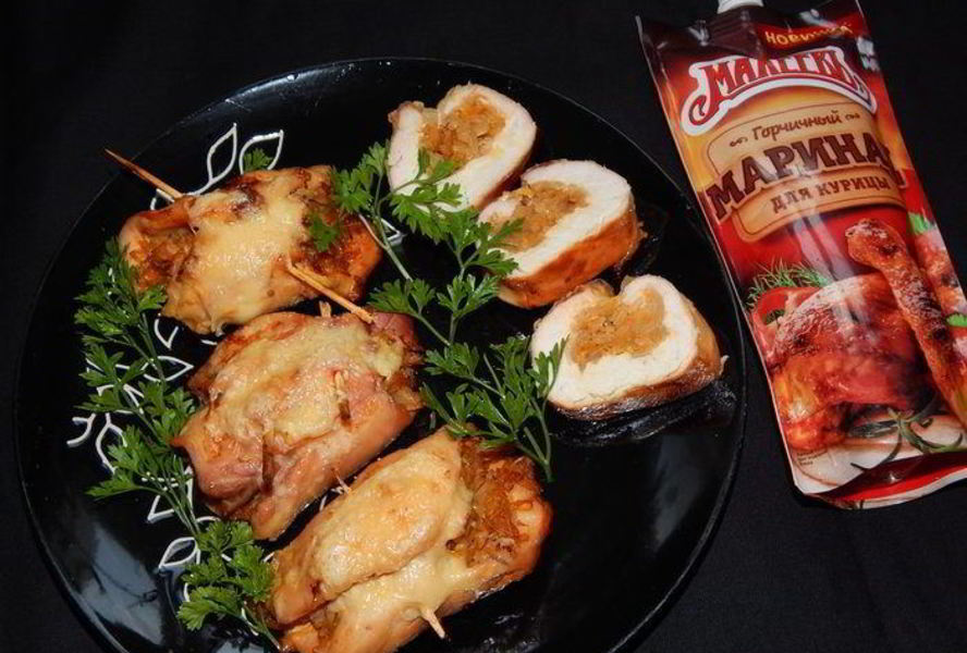 Куриные рулетики с капустой