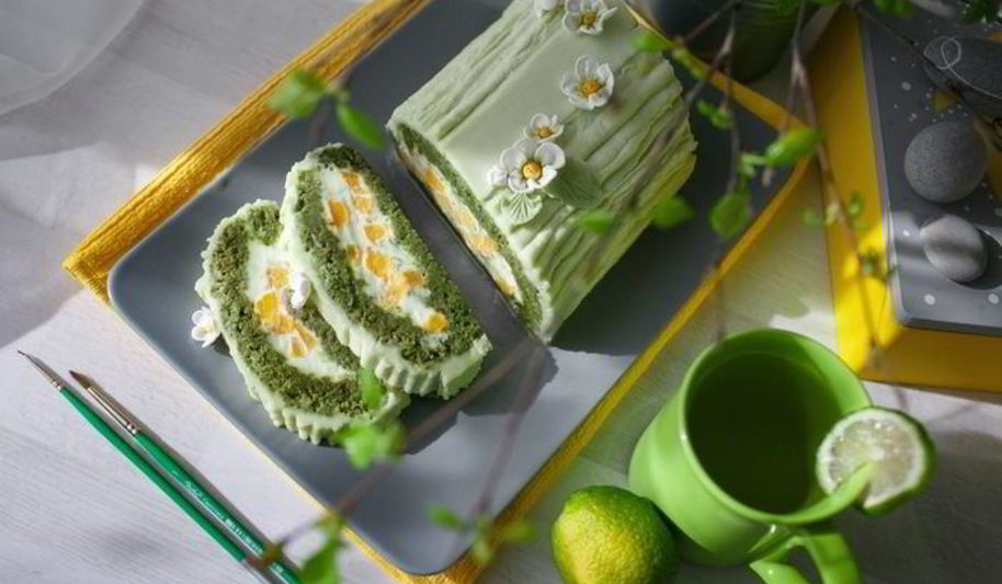Рецепт рулет герр март с персиками, лаймом и чаем матча