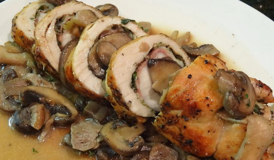 Рецепт рулет из индейки с грибами и сыром