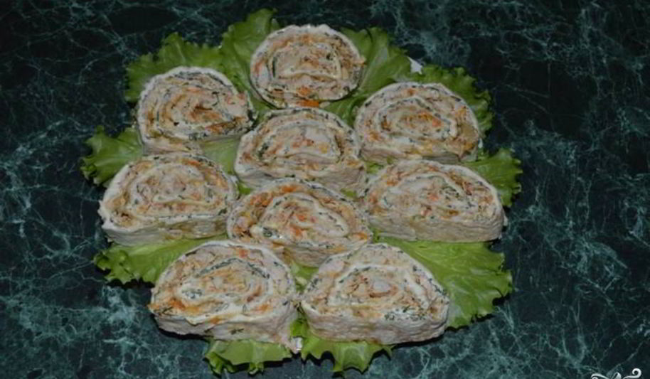 Рецепт рулет из лаваша с куриной грудкой