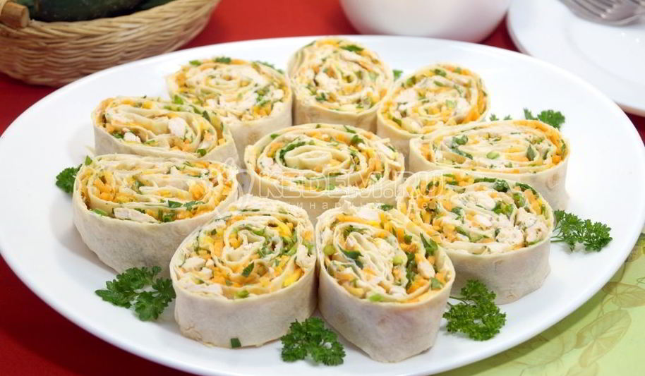 Рецепт рулет из лаваша с курицей