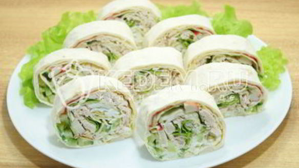 ШАГ 5. рулет из лаваша северное сияние