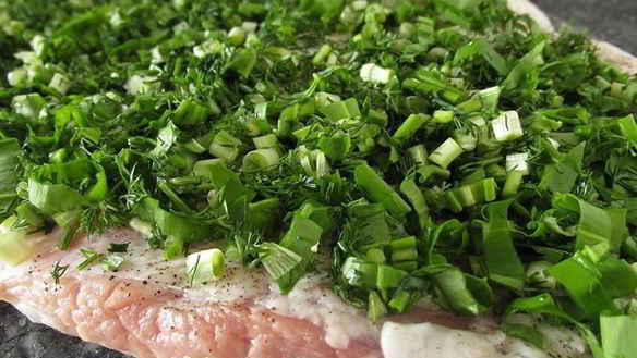 ШАГ 5. рулет из свинины с черемшой и укропом