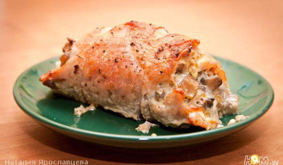 Рецепт рулет из свинины с грибами