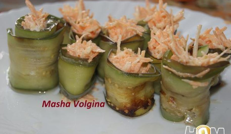 Рецепт рулетики из баклажан и моркови