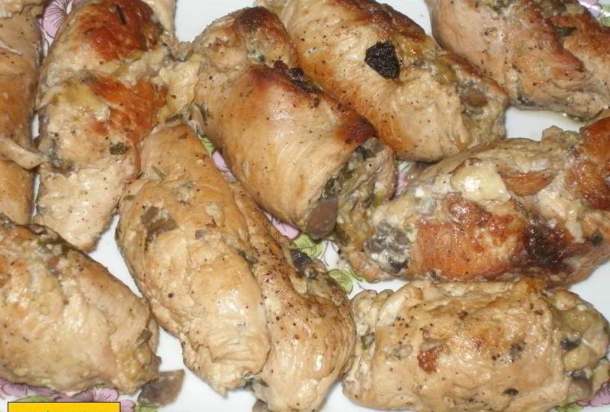 Рулетики из индейки с начинкой