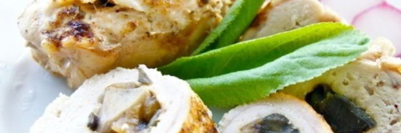 Рулетики из курицы с грибами
