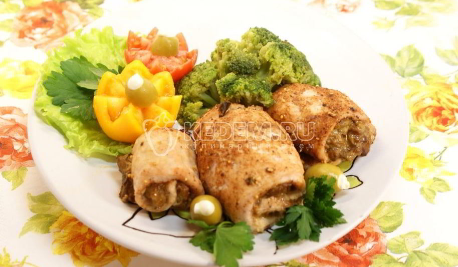 Рецепт рулетики с грибами