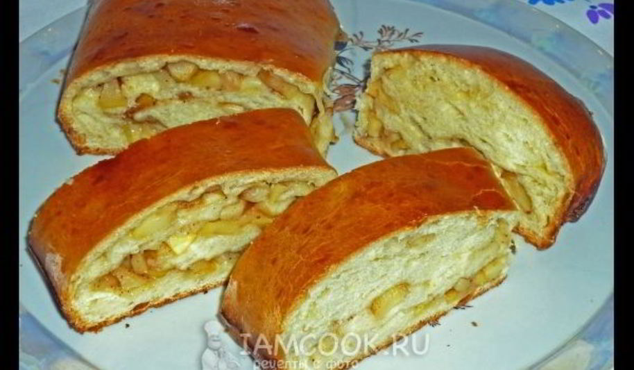 Рецепт рулеты дрожжевые с яблочной начинкой