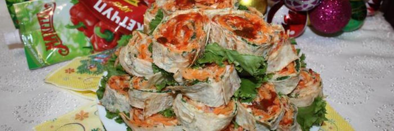 Рулеты с морковью по-корейски