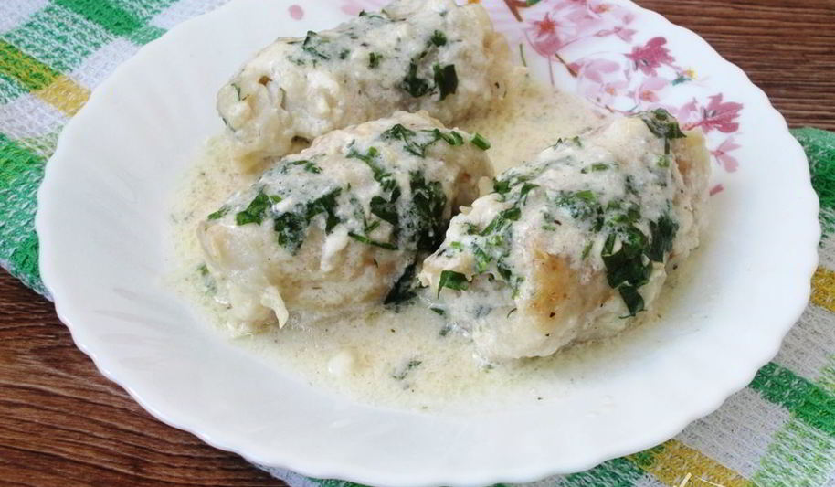 Рецепт рыбные рулетики в сметане