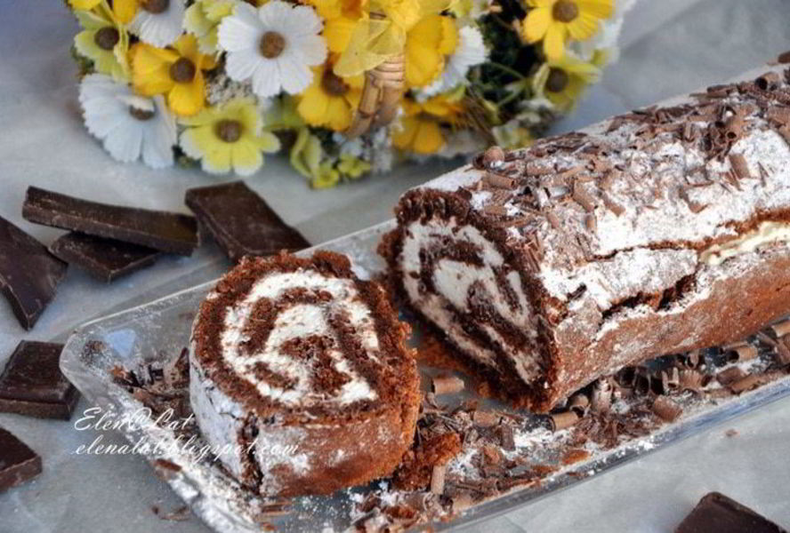 Шоколадный рулет без муки