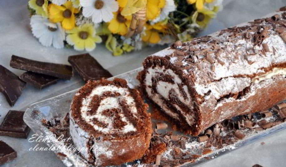 Рецепт шоколадный рулет без муки