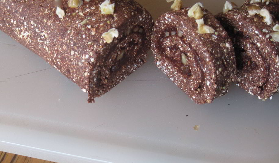 Рецепт шоколадный рулет с грецкими орехами