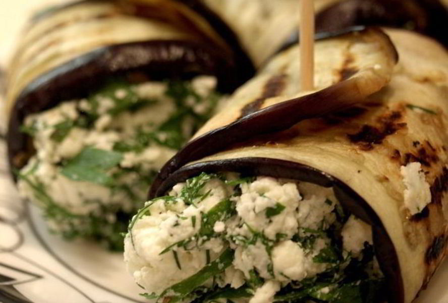 Экспресс Рулетики из Баклажан с Зеленым Творогом