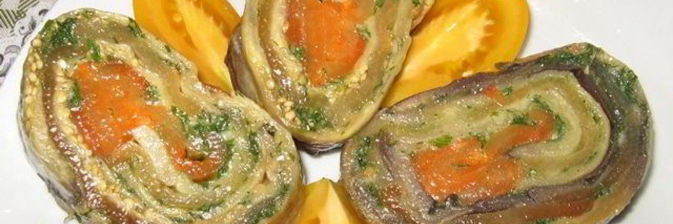 Закусочный баклажанный рулет