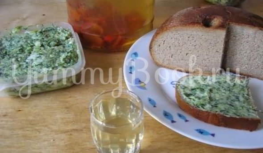 Рецепт сало с зеленью и чесноком