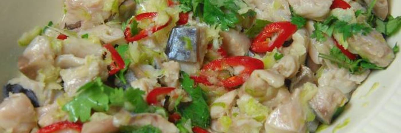 Севиче с зеленым салатом