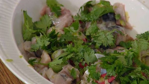 ШАГ 6. севиче с зеленым салатом