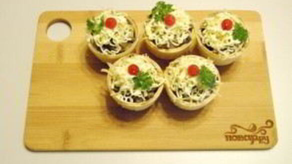 ШАГ 7. тарталетки с грибами