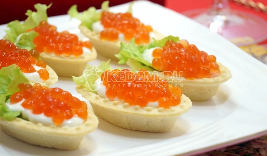 Рецепт тарталетки с икрой