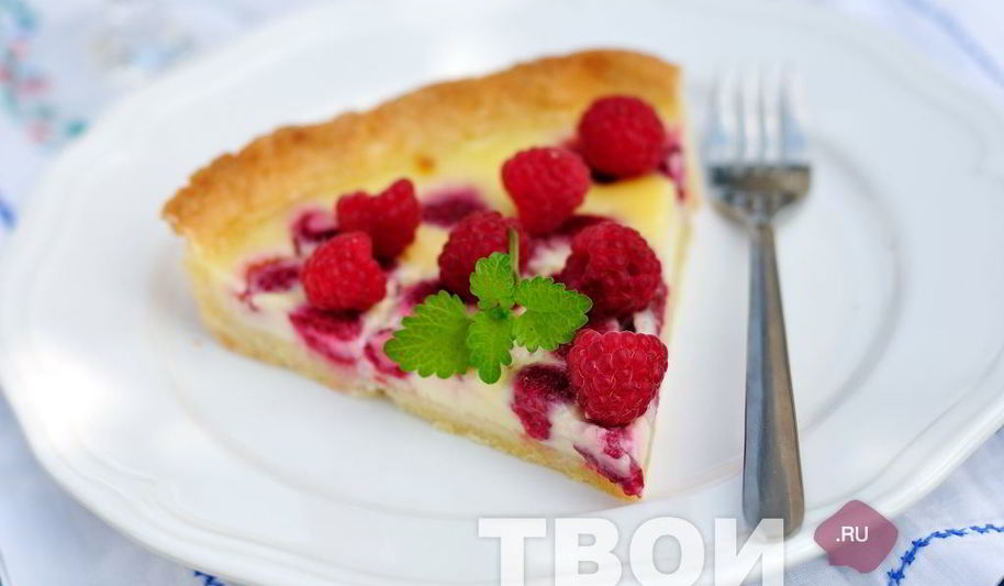 Рецепт кремовый тарт с малиной