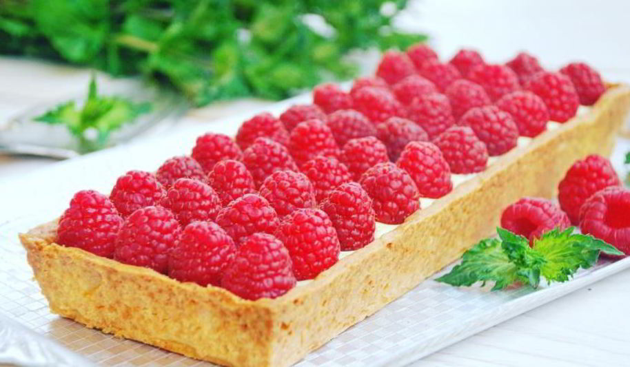 Рецепт малиновый тарт с кремом дипломат